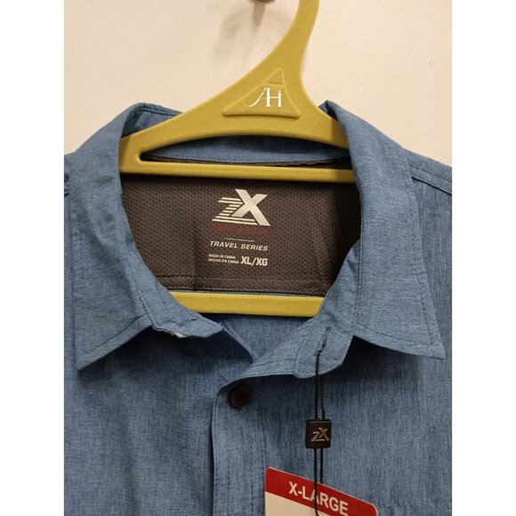 Zeroxposur Travel Series Mens Shirt XL Blue UPF 30+ Lightweight Short Sleeve NWT - Picture 5 of 9